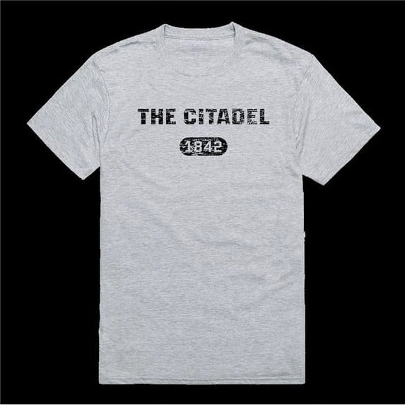 W Republic 574-239-HGY-01 Citadel Military College Bulldogs Distressed Arch T-Shirt, Heather Grey - Small