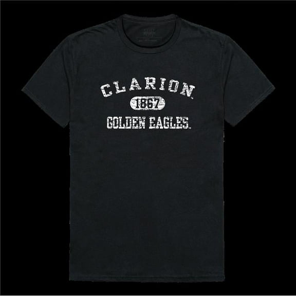 W Republic 574-280-BLK-03 Pennsylvania Western University Golden Eagles Distressed Arch College T-Shirt, Black - Large