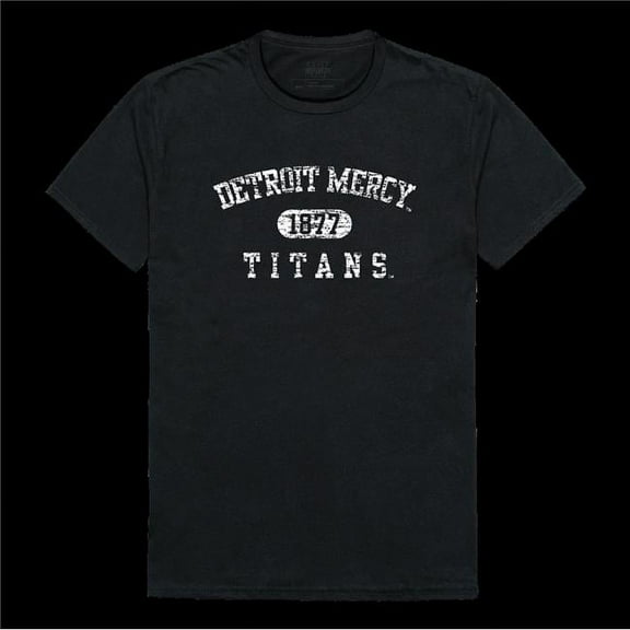 W Republic 574-290-BLK-02 University of Detroit Mercy Titans Distressed Arch College T-Shirt, Black - Medium