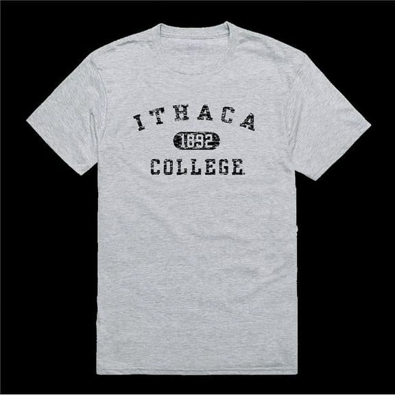 W Republic 574-316-HGY-05 Ithaca College Bombers Distressed Arch T-Shirt, Heather Grey - 2XL