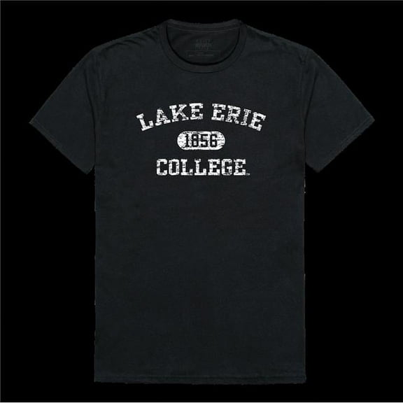 W Republic 574-324-BLK-04 Lake Erie College Storm Distressed Arch T-Shirt, Black - Extra Large