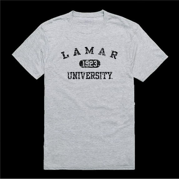 W Republic 574-326-HGY-03 Lamar University Cardinals Distressed Arch College T-Shirt, Heather Grey - Large