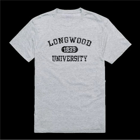 W Republic 574-330-HGY-02 Longwood University Lancers Distressed Arch College T-Shirt, Heather Grey - Medium