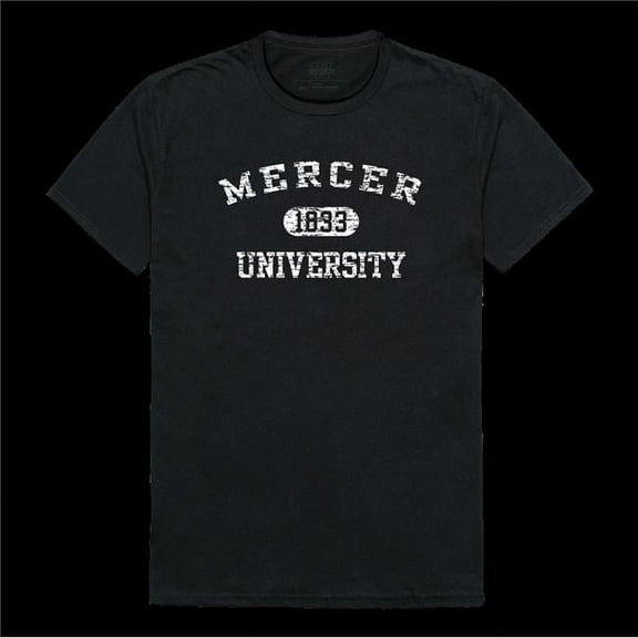 W Republic 574-340-BLK-05 Mercer University Bears Distressed Arch College T-Shirt, Black - 2XL