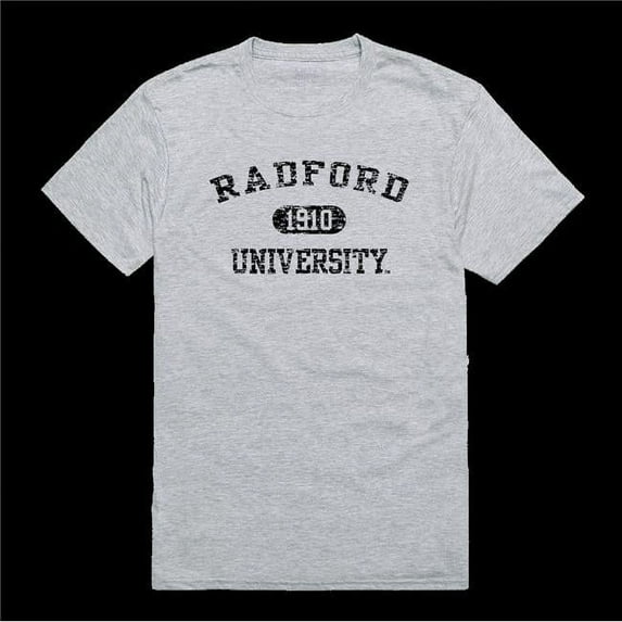 W Republic 574-366-HGY-04 Radford University Highlanders Distressed Arch College T-Shirt, Heather Grey - Extra Large