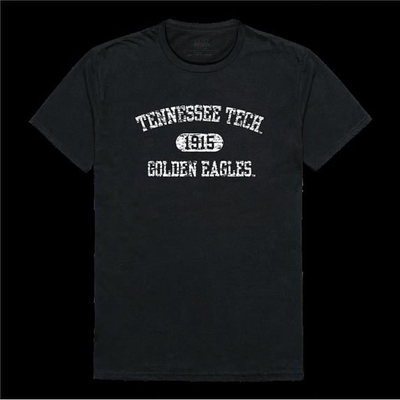 W Republic 574-391-BLK-03 Tennessee Technological University Golden Eagles Distressed Arch College T-Shirt, Black - Large