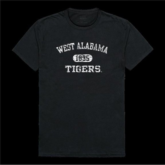 W Republic 574-401-BLK-05 University of West Alabama Tigers Distressed Arch College T-Shirt, Black - 2XL