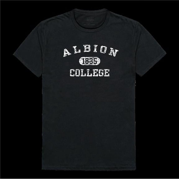 W Republic 574-497-BLK-02 Albion College Britons Distressed Arch T-Shirt, Black - Medium