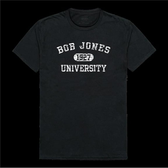 W Republic 574-502-BLK-05 Bob Jones University Bruins Distressed Arch College T-Shirt, Black - 2XL