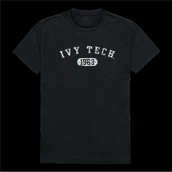 W Republic 574-526-BLK-01 Ivy Tech Community College Distressed Arch T-Shirt, Black - Small