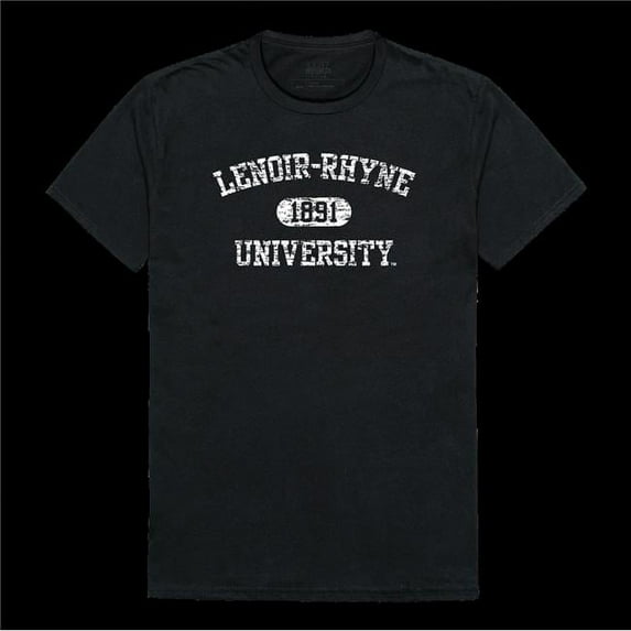 W Republic 574-530-BLK-02 Lenoir-Rhyne University Bears Distressed Arch College T-Shirt, Black - Medium