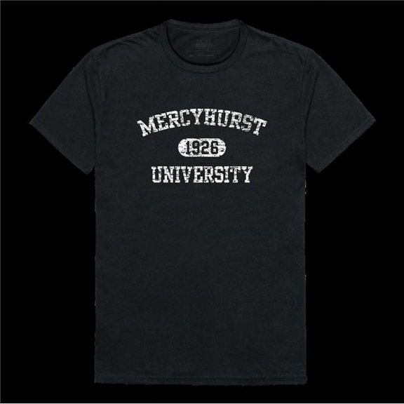W Republic 574-540-BLK-04 Mercyhurst University Lakers Distressed Arch College T-Shirt, Black - Extra Large