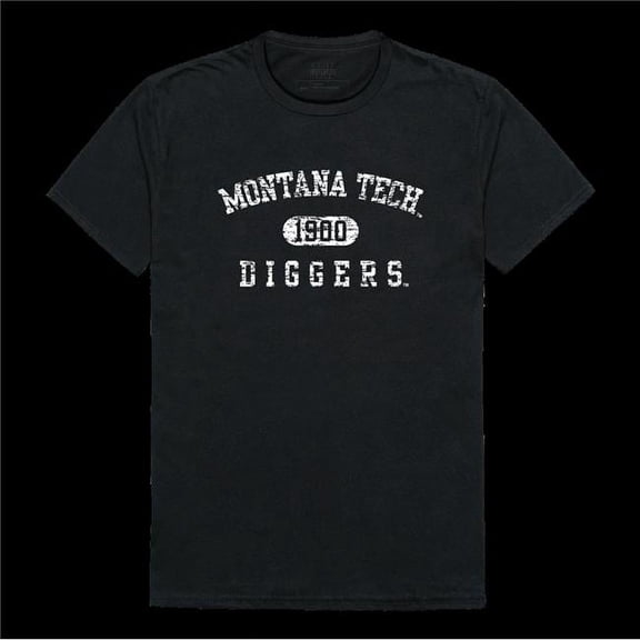 W Republic 574-550-BLK-02 Montana Technological University Orediggers Distressed Arch College T-Shirt, Black - Medium
