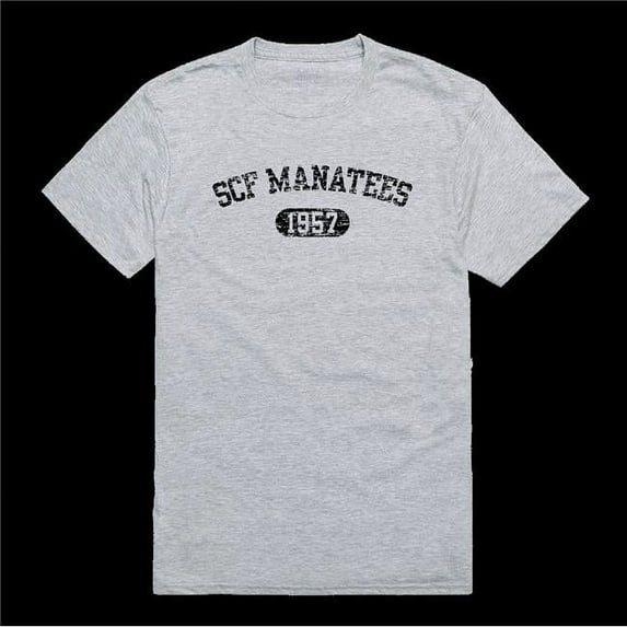 W Republic 574-592-HGY-04 State College of Florida, Manatee-Sarasota Distressed Arch College T-Shirt, Heather Grey - Extra Large