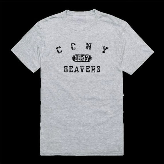 W Republic 574-633-HGY-05 The City College of York Beavers Distressed Arch College T-Shirt, Heather Grey - 2XL
