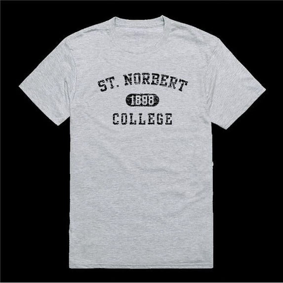 W Republic 574-698-HGY-04 St. Norbert College Green Knights Distressed Arch T-Shirt, Heather Grey - Extra Large