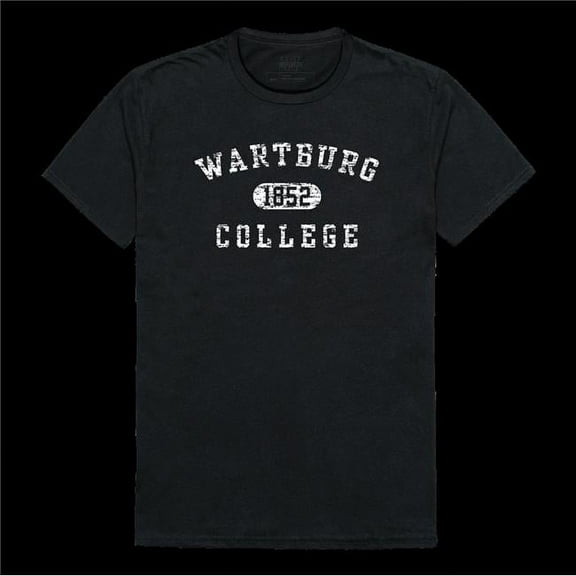 W Republic 574-708-BLK-03 Wartburg College Knights Distressed Arch T-Shirt, Black - Large