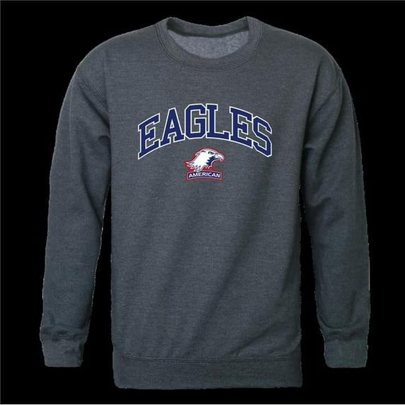W Republic American University Eagles Campus Crewneck Sweatshirt, Heather Charcoal - 2XL