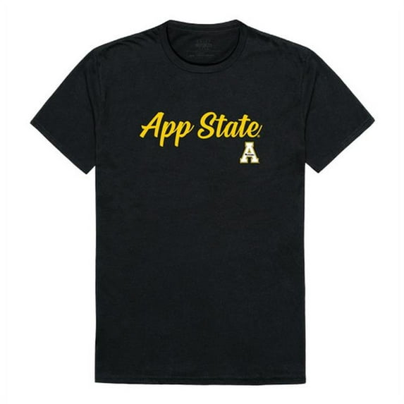 W Republic 554-104-BLK-01 Appalachian State University Script T-Shirt, Black - Small