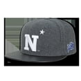 thumbnail image 1 of W Republic Apparel 1022-136-CHABLK USNA Melton Vinyl Snapback, Charcoal & Black, 1 of 1