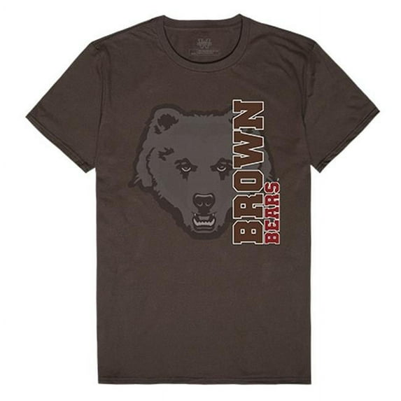 W Republic Apparel 504-106-BLK-01 Brown University Football Tee for Men, Black - Small