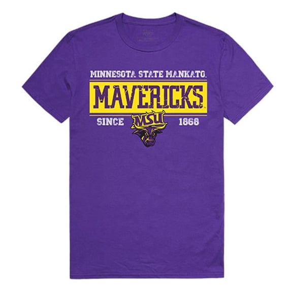 W Republic Apparel 507-132-328-05 Minn State Mankato Established Mens Tee, Purple - 2XL