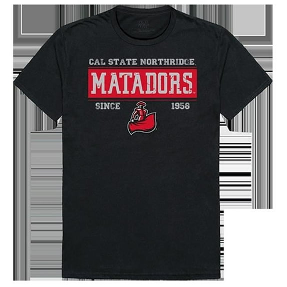 W Republic Apparel 507-166-E27-02 California State University, Northridge Established Tee Shirt - Black, Medium