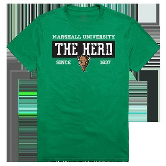 W Republic Apparel 507-190-G77-04 Marshall University Established Tees for Men, Kelly - Extra Large
