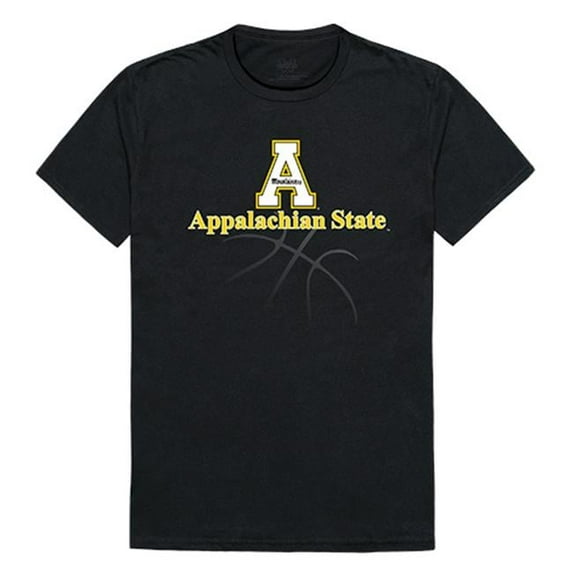 W Republic Apparel 510-104-E27-01 Appalachian State Basketball Tee for Men, Black - Small