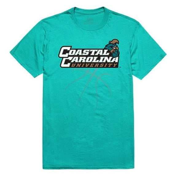 W Republic Apparel 510-116-VM6-05 Coastal Carolina University Basketball Tee for Men, Jade - 2XL