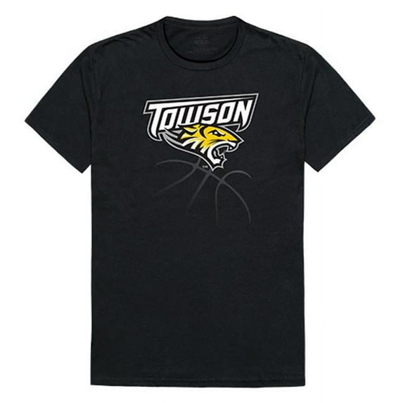 W Republic Apparel 510-153-E27-01 Basketball Tee, Towson University, Black - Small