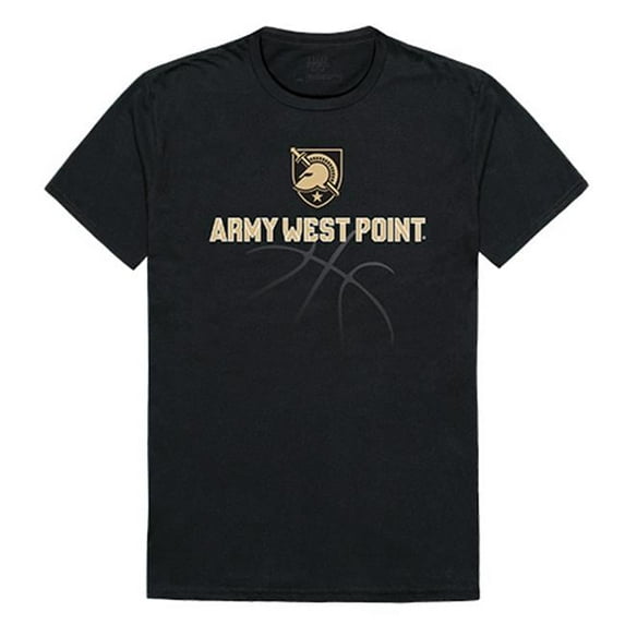 W Republic Apparel 510-174-E27-01 Basketball Tee, Military Academy, Black - Small