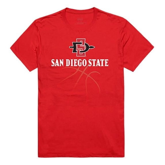 W Republic Apparel 510-177-R58-03 Basketball Tee, San Diego State, Red - Large