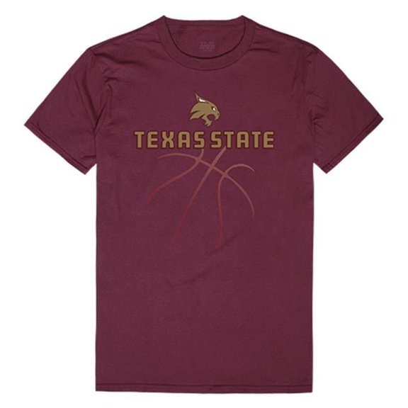 W Republic Apparel 510-181-327-04 Basketball Tee, Texas State, Maroon - Extra Large