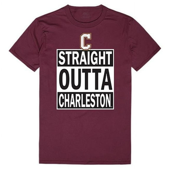 W Republic Apparel 511-115-327-02 College of Charleston Straight Outta College Tee for Men - Maroon, Medium