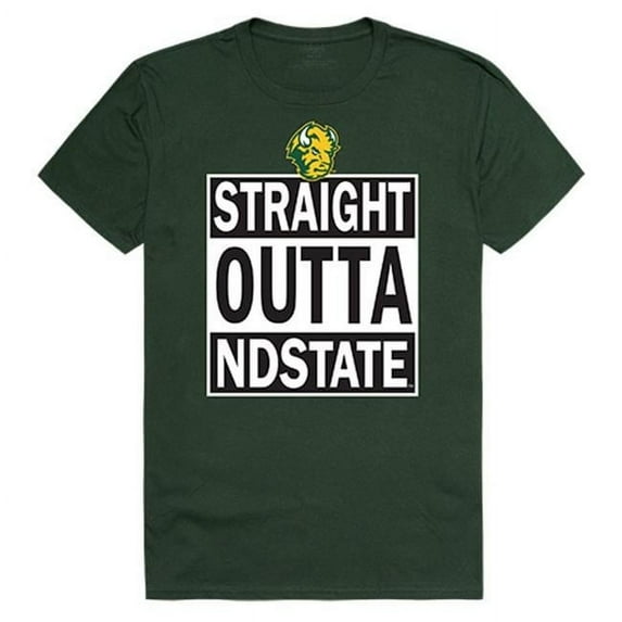 W Republic Apparel 511-140-033-05 North Dakota State University Straight Outta College Tee for Men - Forest Green, 2X