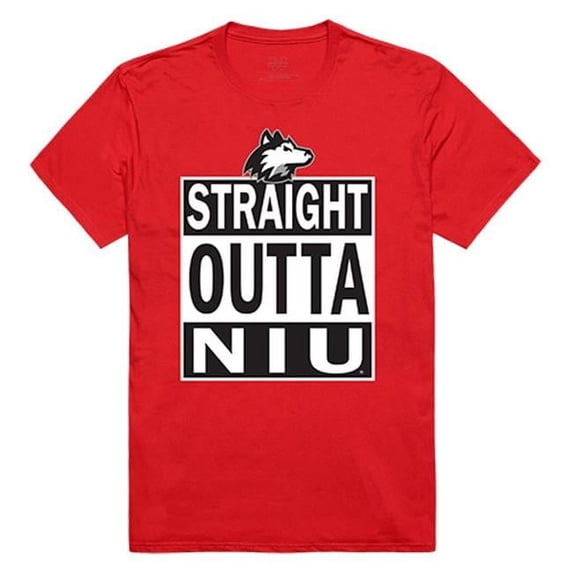 W Republic Apparel 511-142-R58-01 Northern Illinois University Straight Outta College Tee for Men - Red, Small