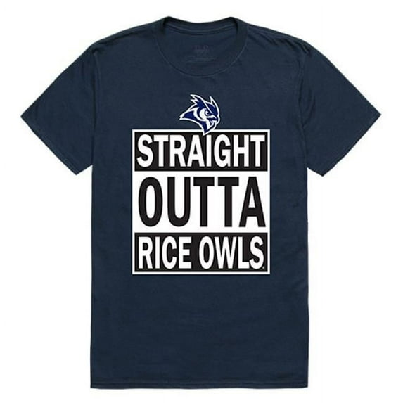 W Republic Apparel 511-172-BGT-01 Rice University Straight Outta College Tee for Men - Navy, Small