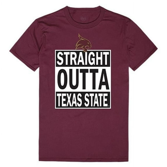 W Republic Apparel 511-181-327-03 Texas State University Straight Outta College Tee for Men - Maroon, Large
