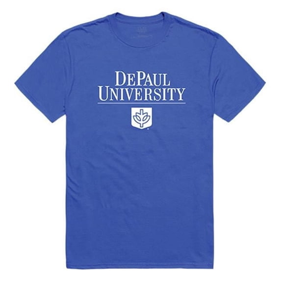 W Republic Apparel 516-121-B02-03 DePaul University Mens Institutional Tee, Royal - Large
