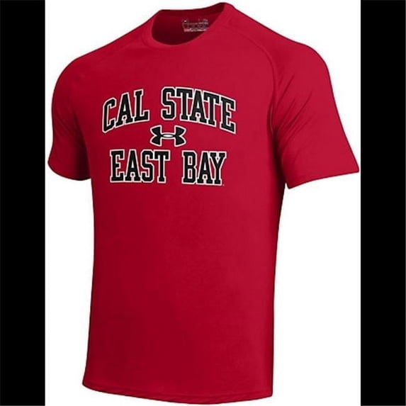W Republic Apparel 516-205-R58-02 Institutional Tee, California State East Bay, Red - Medium