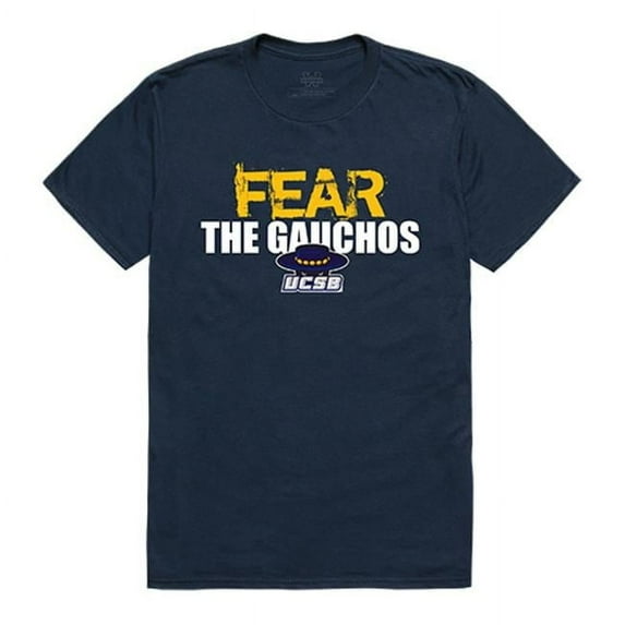 W Republic Apparel 518-112-BGT-03 University of California Santa Barbara Fear Tee for Men, Navy - Large