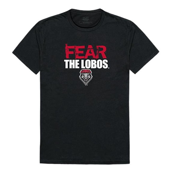 W Republic Apparel 518-182-E27-03 University of New Mexico Fear Tee for Men, Black - Large