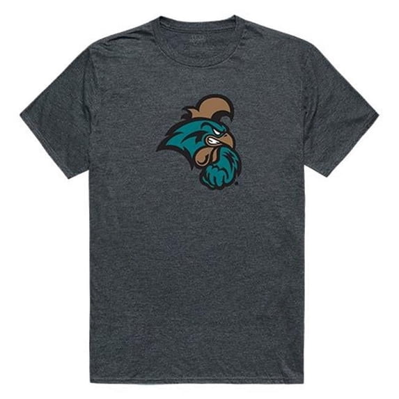 W Republic Apparel 519-116-E9C-02 Coastal Carolina University Cinder Tee for Men, Heather Charcoal - Medium