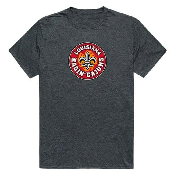 W Republic Apparel 519-189-E9C-05 University of Louisiana at Lafayette Cinder Tee for Men, Heather Charcoal - 2X