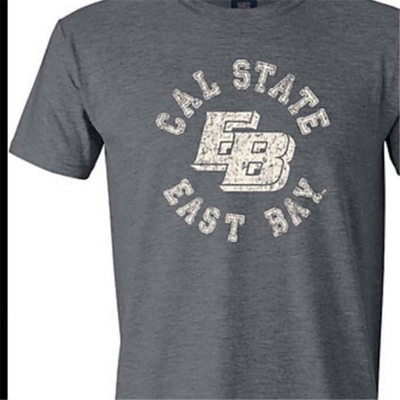 W Republic Apparel 519-205-E9C-04 Cinder Tee, California State East Bay, Heathered Charcoal - Extra Large