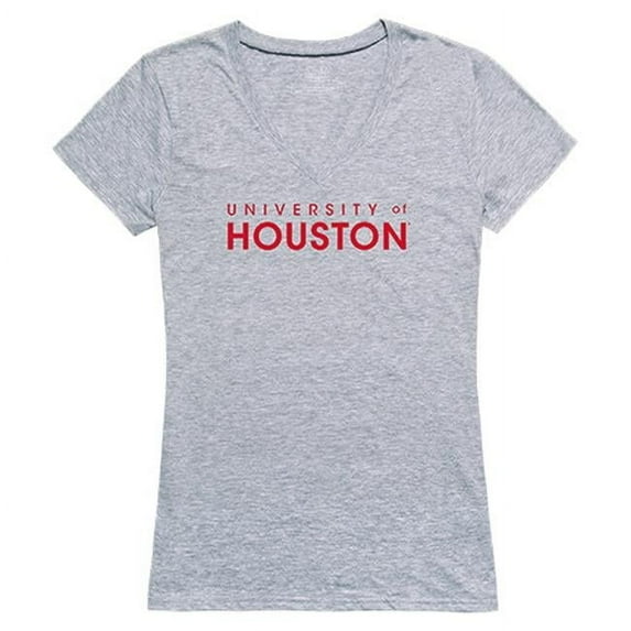 W Republic Apparel 520-123-H08-05 University of Houston Women Seal Tee Shirt - Heather Grey, 2X
