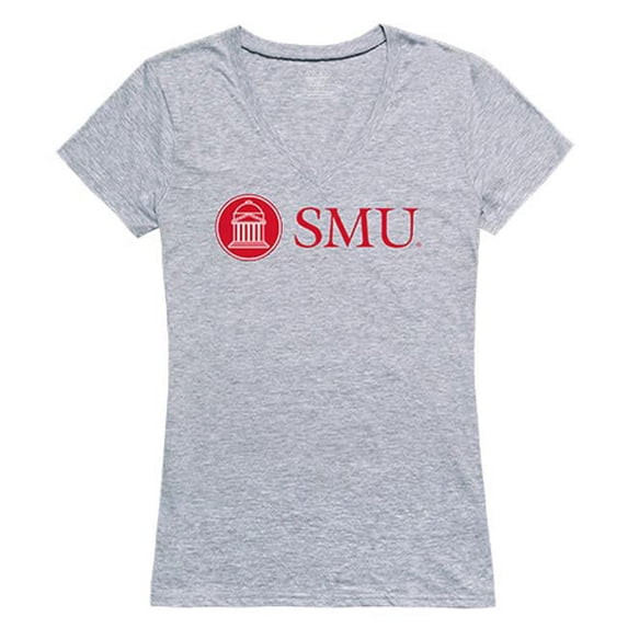 W Republic Apparel 520-150-H08-05 Southern Methodist University Women Seal Tee Shirt - Heather Grey, 2X