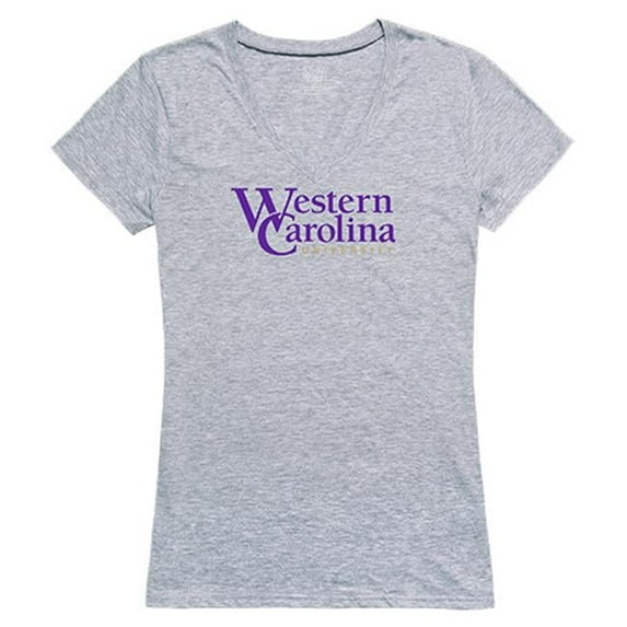 W Republic Apparel 520-156-H08-05 Western Carolina University Women Seal Tee Shirt - Heather Grey, 2X