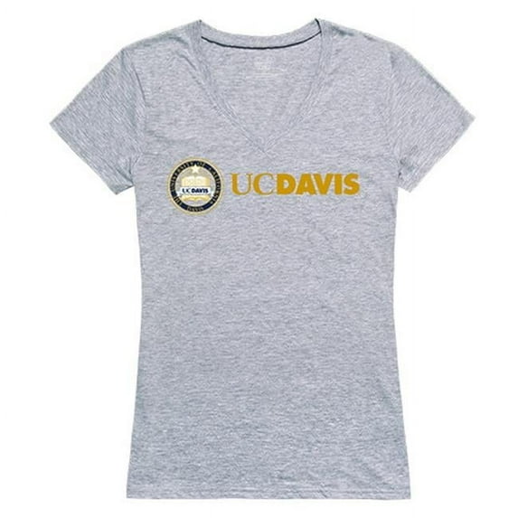 W Republic Apparel 520-161-H08-02 University of California Davis Women Seal Tee Shirt - Heather Grey, Medium